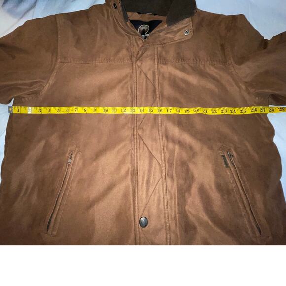 Weatherproof Bomber Jacket - Faux Suede Quilt Lined w/ Hood - Men's Size‎ XL - Picture 8 of 11